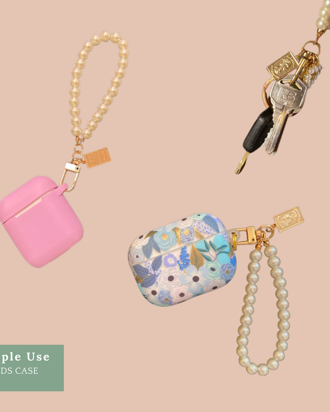 Faux Pearl KeychainFaux, AirPods Case Chain: Wrist Heart