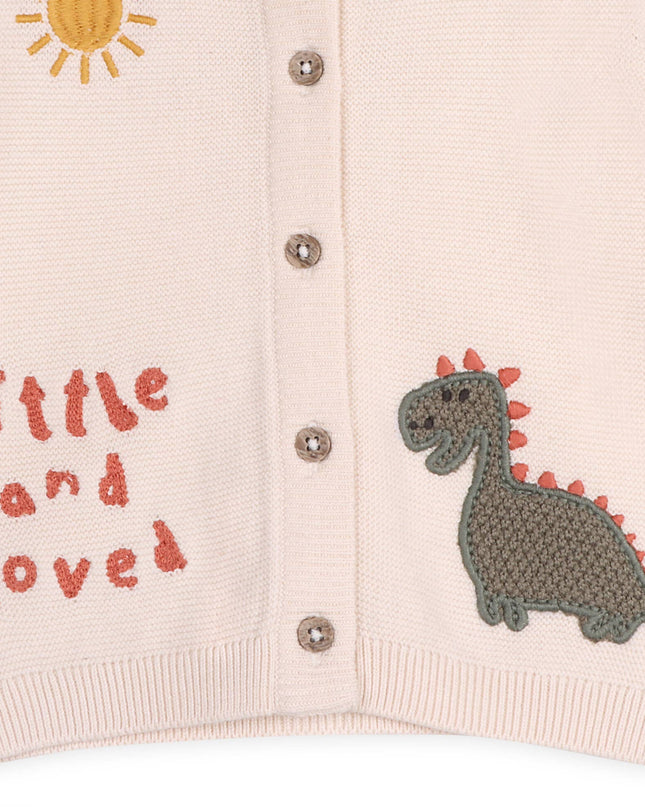 Little & Loved Dino Applique Baby Cardigan