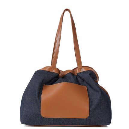 Cinched Denim Tote Bag -Reese Indigo