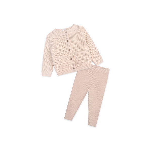 Avery Mini Button & Pocket Sweater Knit Baby Cardigan