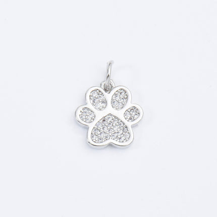 Gold Filled Paw Print Charm, Dog Cat Paw  Pendant CP1661
