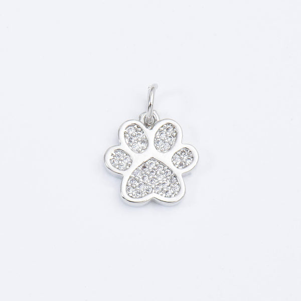 Gold Filled Paw Print Charm, Dog Cat Paw  Pendant CP1661