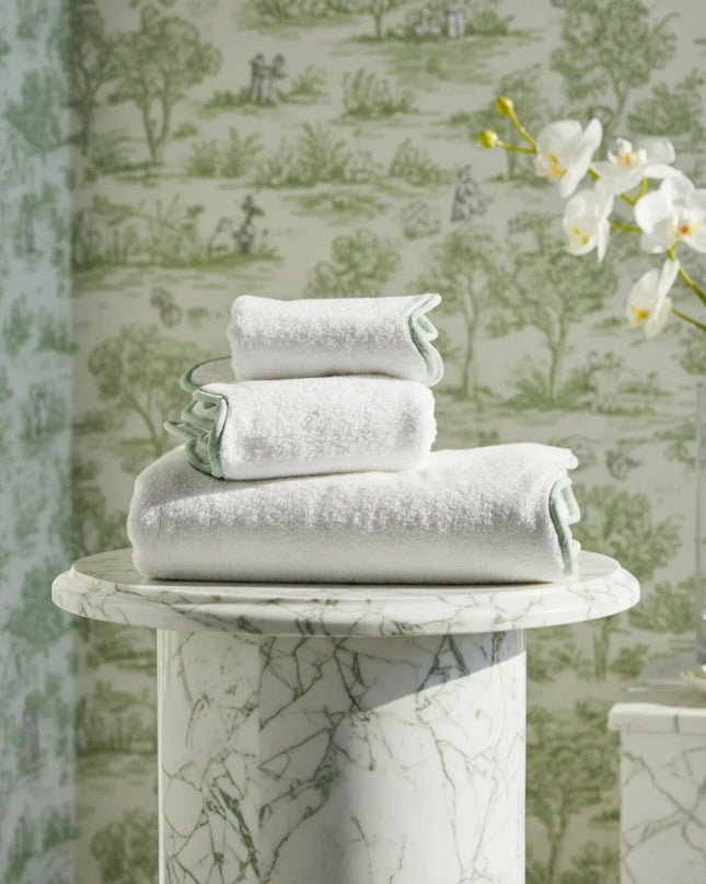 Luxury Scallop Piping Bath Towel Sets (6-Piece)