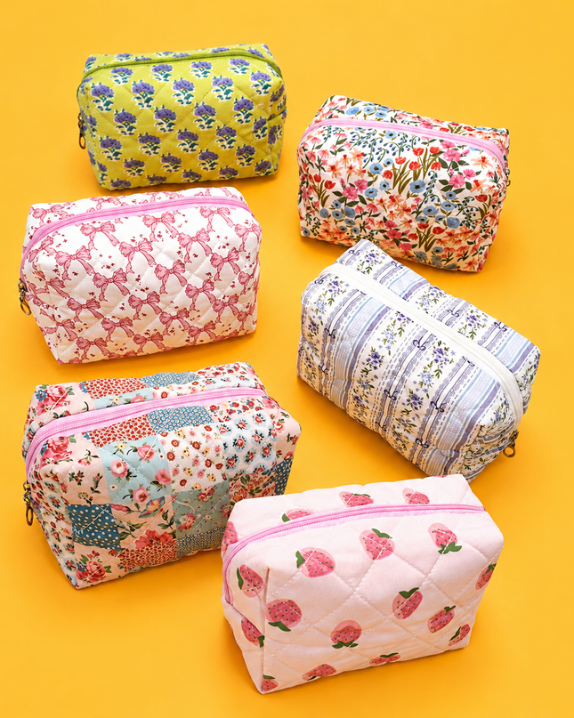 FLORAL TOILE PATTERN MAKEUP COSMETIC POUCH BAG | 40P562