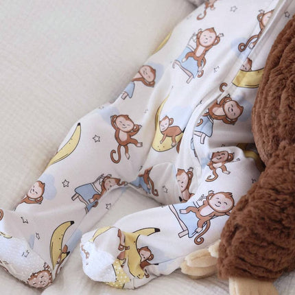 Monkey See, Monkey Snooze Zipper Footie