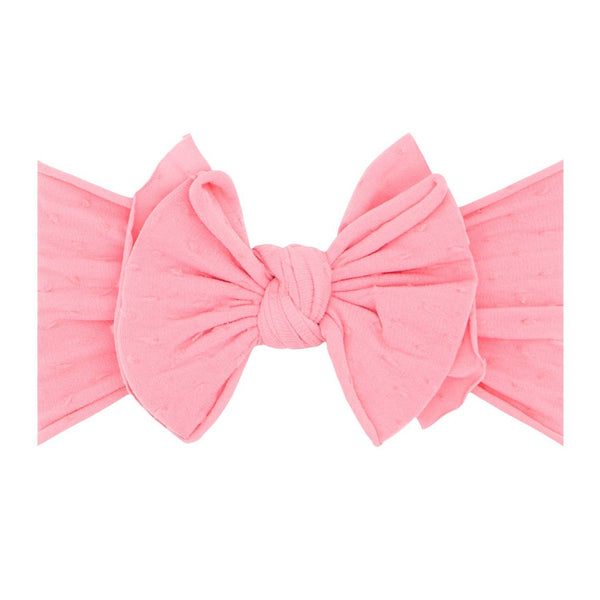 Shabby Dot FAB® nylon bow headband: Zinnia/Pink Dot