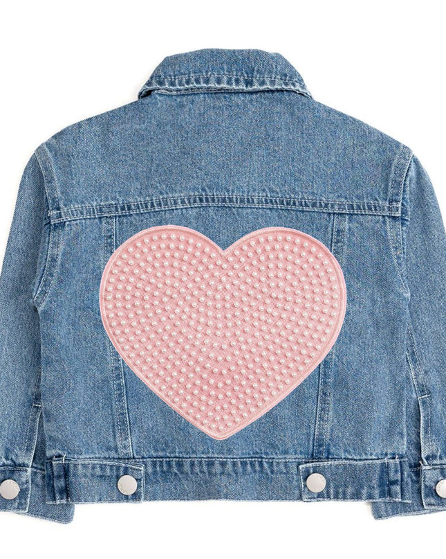 Pearl Heart Patch Denim Jacket