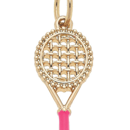 Tennis Racquet Enamel Charm