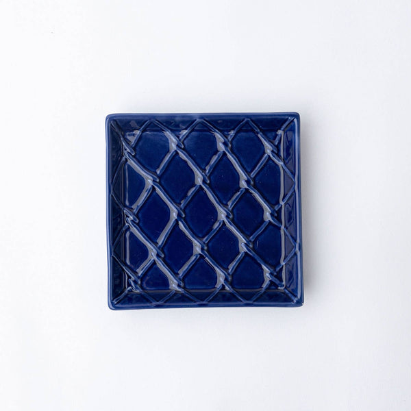 Navy Textured Beverage Napkin Tray
