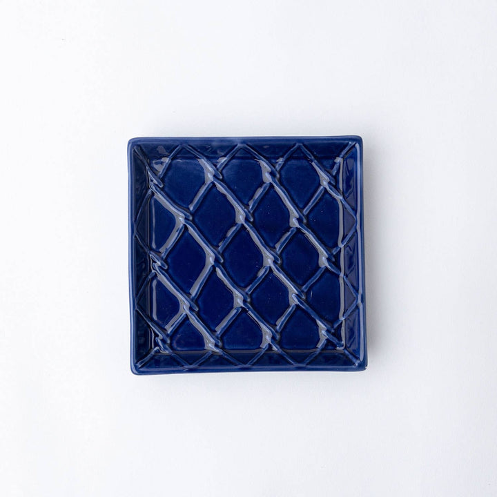 Navy Textured Beverage Napkin Tray