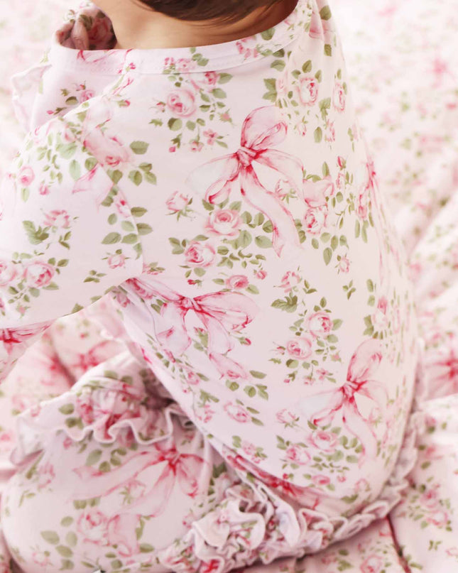 Bows in Bloom Ruffle Zipper Footie