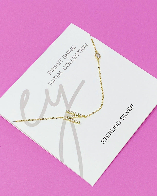 Finest Shine Initial Sterling Silver Necklace