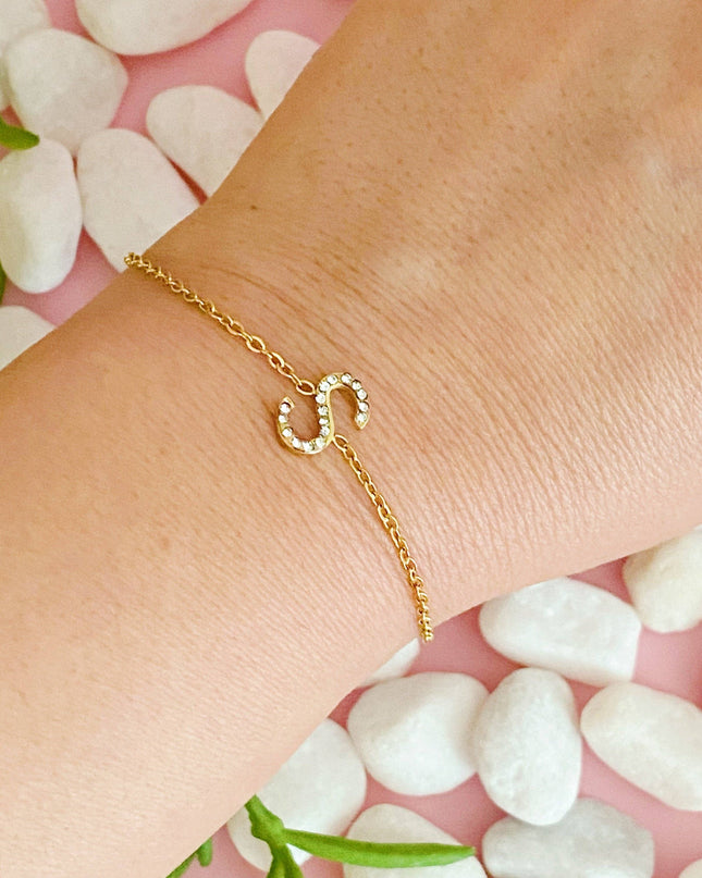 Dainty Sparkle Initial Bracelet