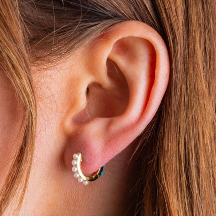 Gold Plated Huggie Earrings - Sheridan