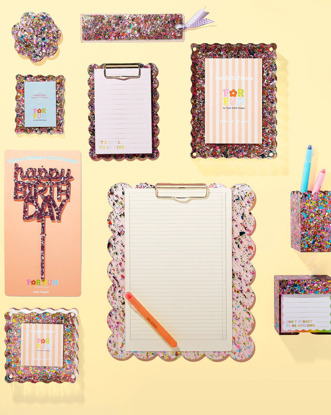 Medium Confetti Clipboard with Notepad