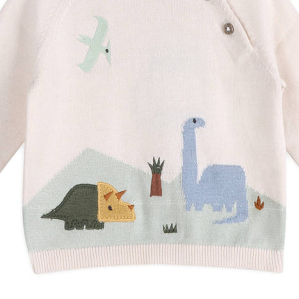 Dino Jacquard Baby Knit Pullover (Organic)
