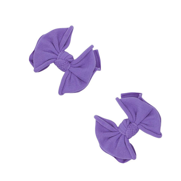 Baby Clips Softy Nylon Bow Hair Clips - 2 Pack