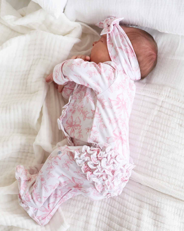 Fancy Frills Knit Large Bow Headwrap