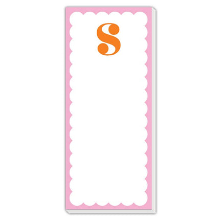 Scallop Monogram Orange And Pink S Skinny Notepad