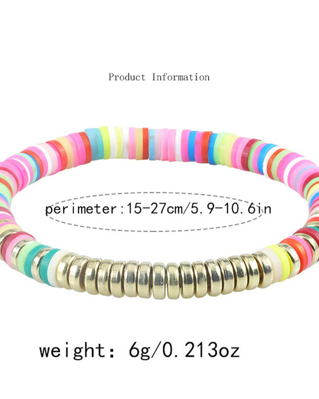 5PCS COLORED LETTER MULTI-LAYER BEADED BRACELET_CWAJE0711