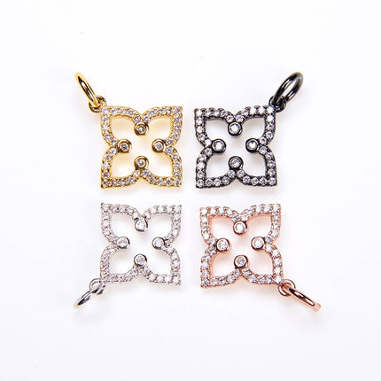 Gold Filled Four Leaf Clover Flower Charm Pendant, CP016