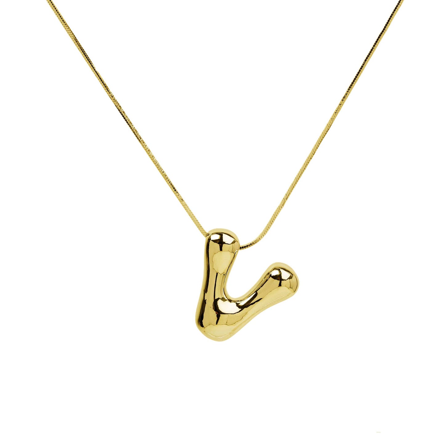 Initial Balloon Waterdrop 18K Gold Necklace