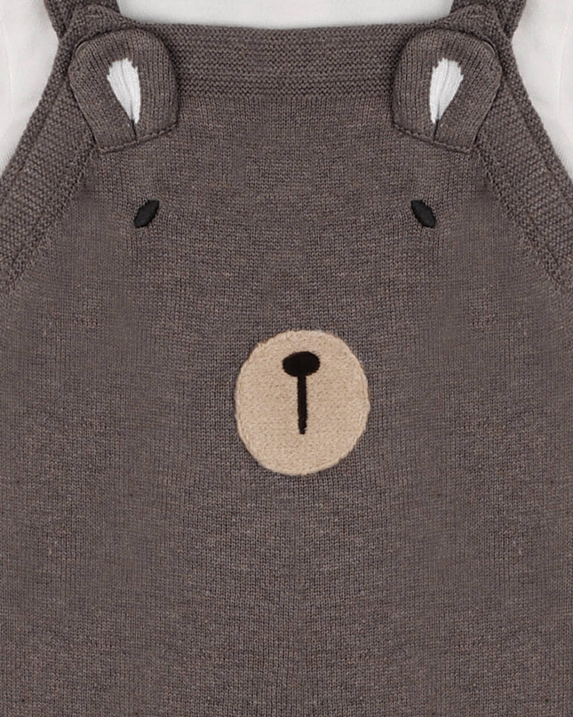 Bear Sweater Knit Baby Overall & Bodysuit Set (Organic)