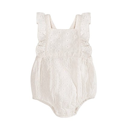 Alaina Schiffli Baby Romper + Headband (Organic)