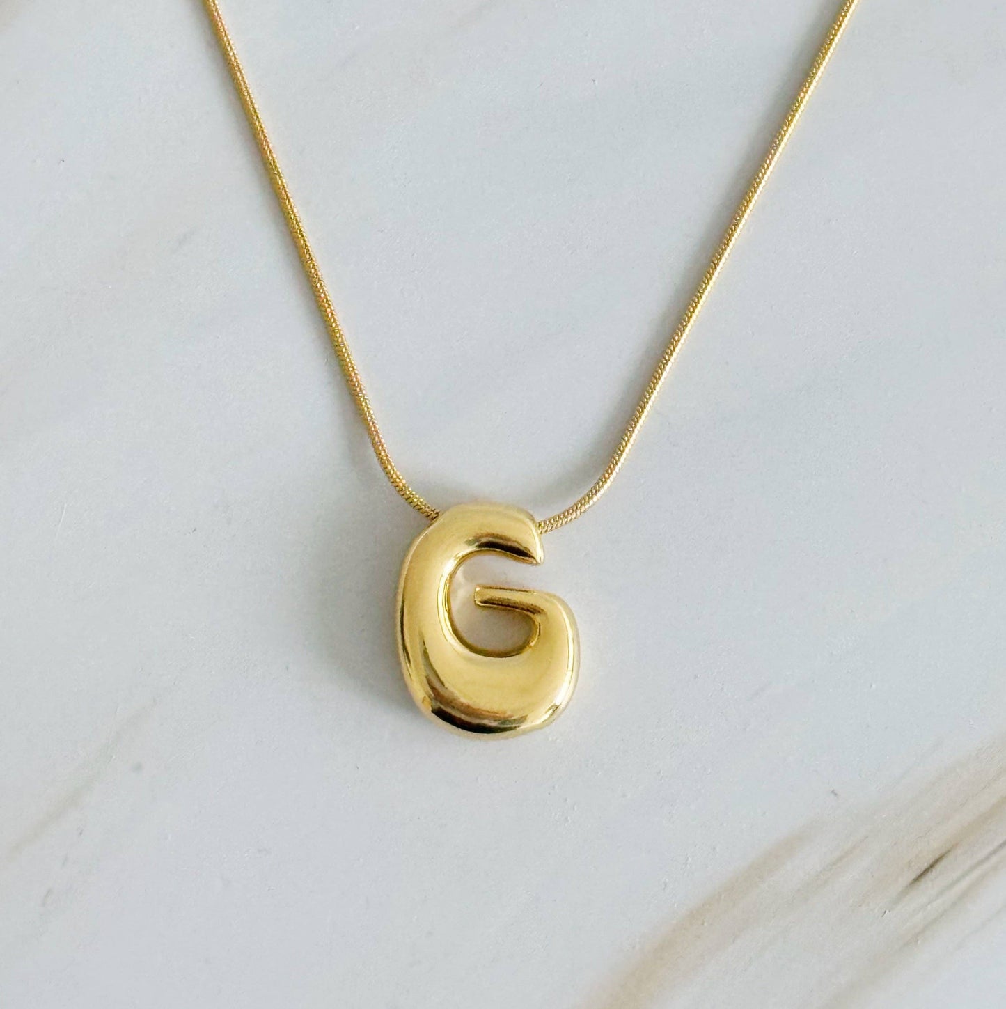 EY Balloon Letter Initial Necklace-Gold