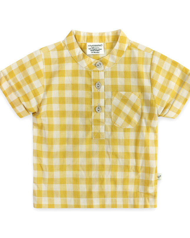 Aiden Gingham Baby Shirt + Linen shorts (Organic)