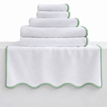 Luxury Scallop Piping Bath Towel Sets (6-Piece)