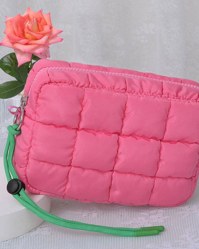 Personalized Nylon Quilted Puffer Clutch/Pouch