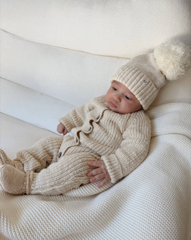 Classic Chunky Knit Jumpsuit - French Cream