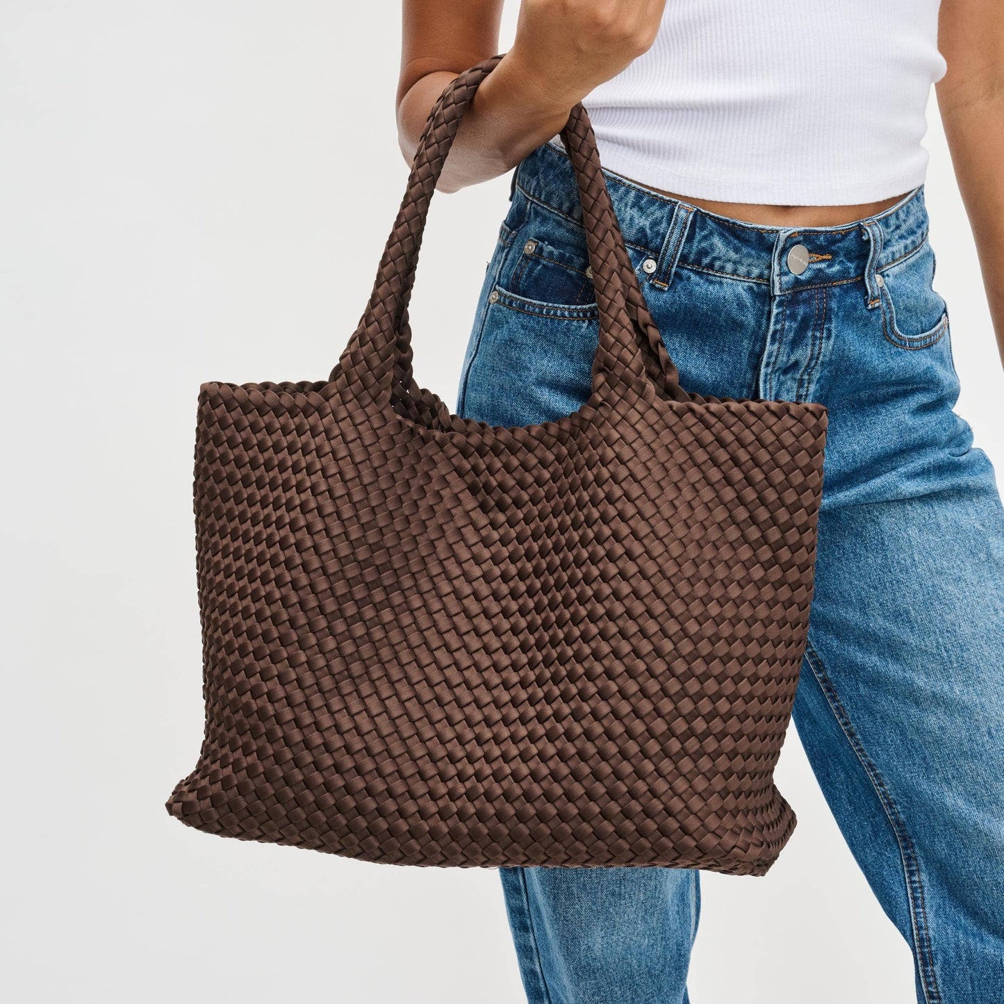 Sky's The Limit - Large Woven Neoprene Tote-Olive Color