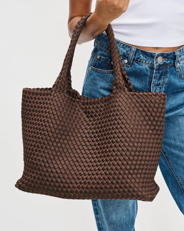 Sky's The Limit - Large Woven Neoprene Tote-Olive Color
