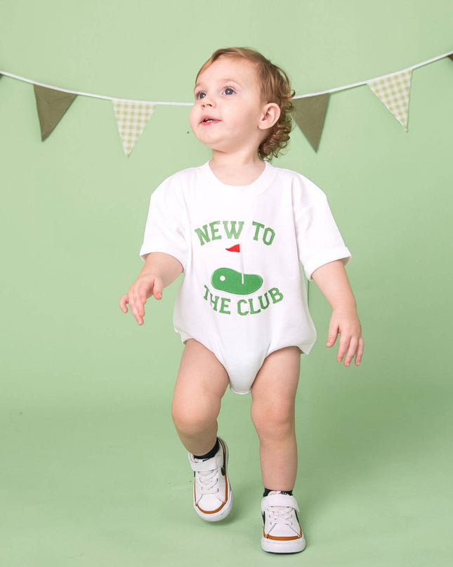 New To The Club Patch Short Sleeve Romper