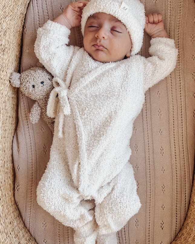 Luna + Luca Cozy Teddy Kimono Set - Cream