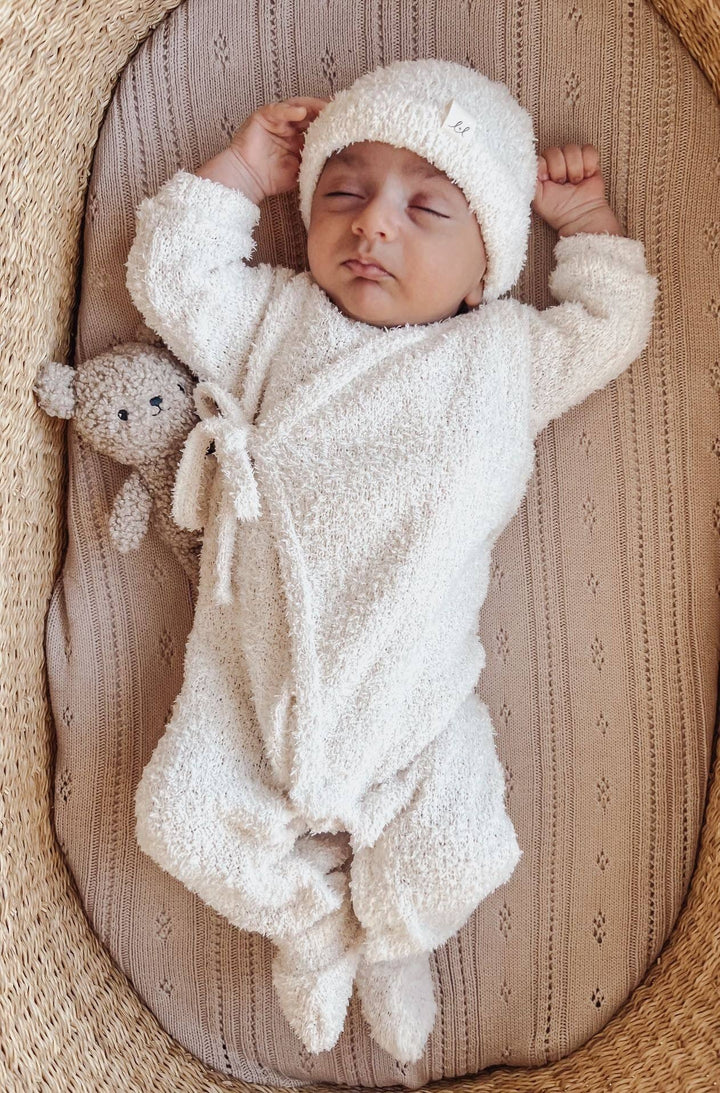 Luna + Luca Cozy Teddy Kimono Set - Cream