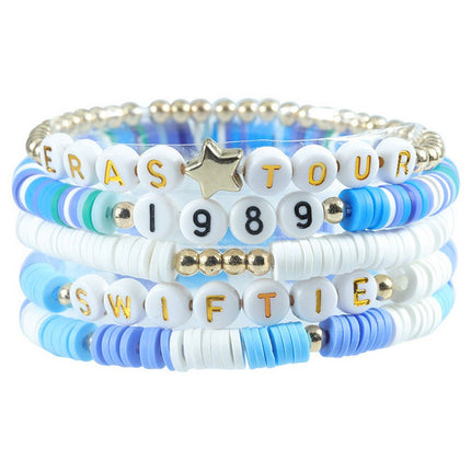 5PCS COLORED LETTER MULTI-LAYER BEADED BRACELET_CWAJE0711