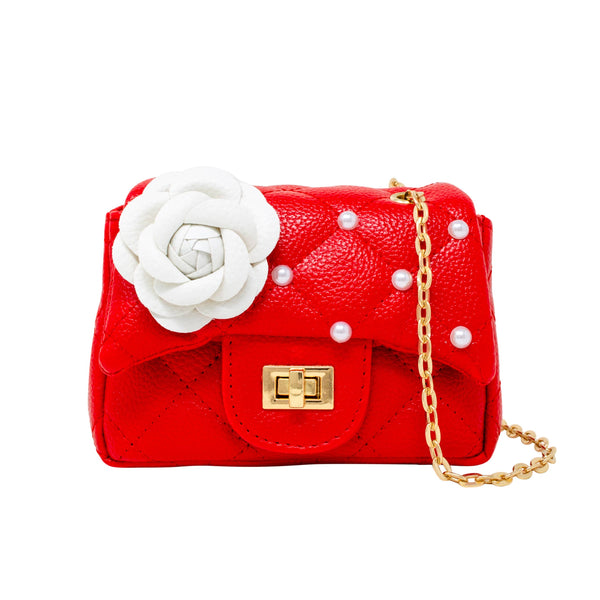 Classic Quilted Flower Pearl Handbag
