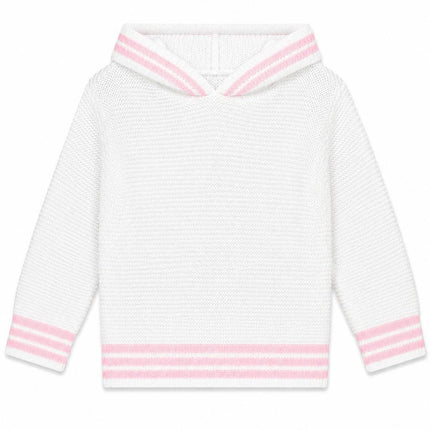 Personalized Baby Girl Pink Hooded Zip-Back Sweater – Made in USA