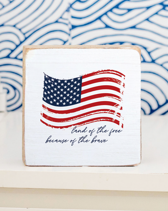 National Anthem Decorative Wooden Block