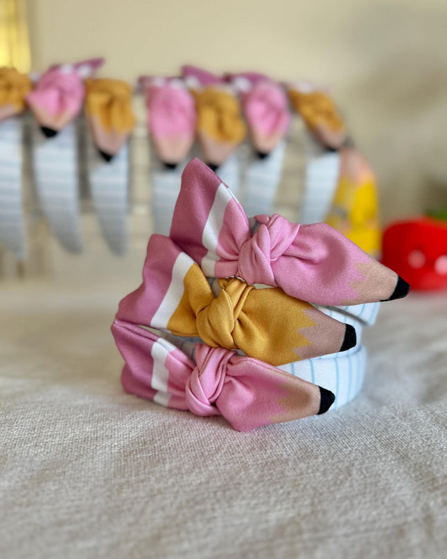 Pencil Bow Hard Headband: Teacher Appreciation Gift