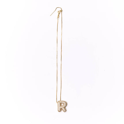 Gold Crystal Initial Necklaces