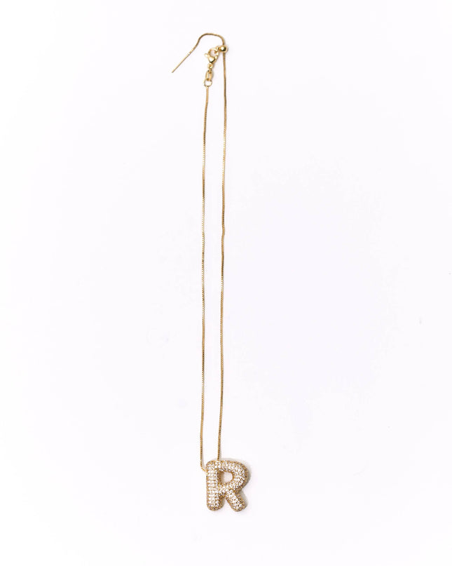 Gold Crystal Initial Necklaces