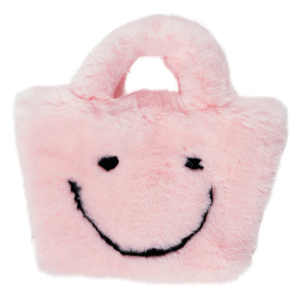 Faux Fur Fuzzy Happy Face Purses for Kids