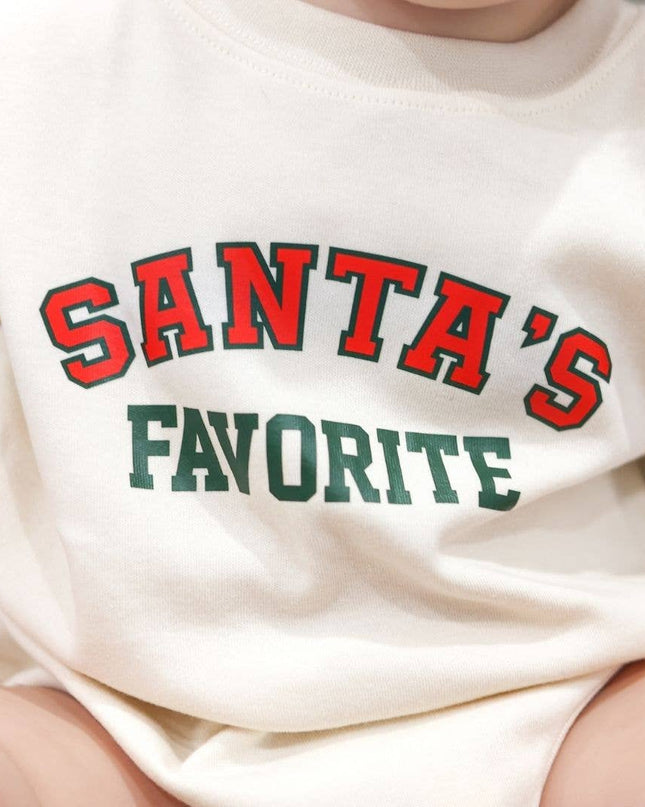 Santa's Favorite Christmas Long Sleeve Romper -Baby Clothing