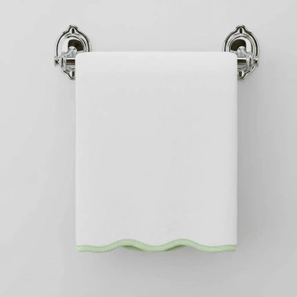 Personalized Luxury Cotton Hand Towels with Scallop Piping