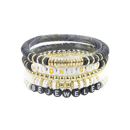 5PCS COLORED LETTER MULTI-LAYER BEADED BRACELET_CWAJE0711