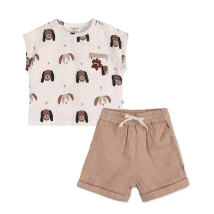 Doggies Baby Top + Shorts Set